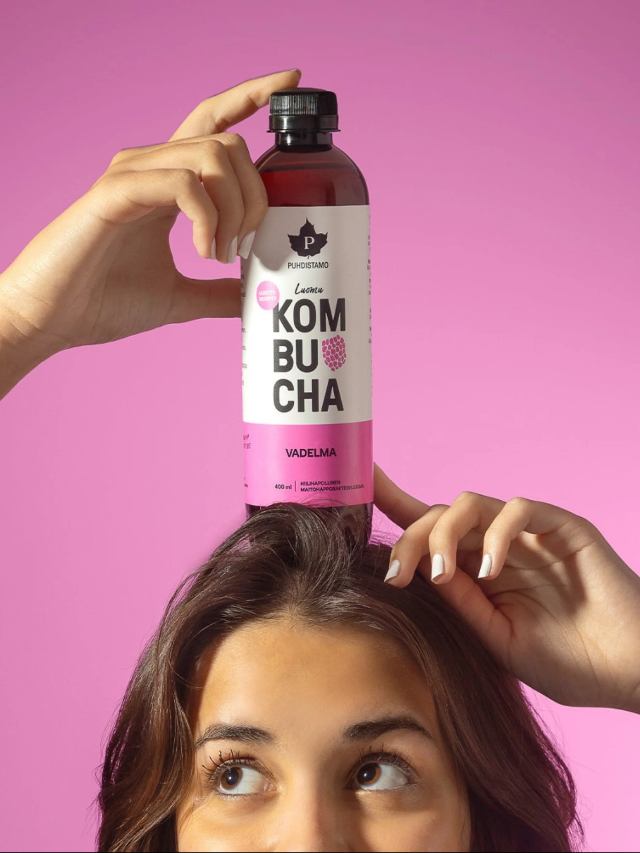 Luomu Kombucha Vadelma - 400 ml 12-pack - Image 2