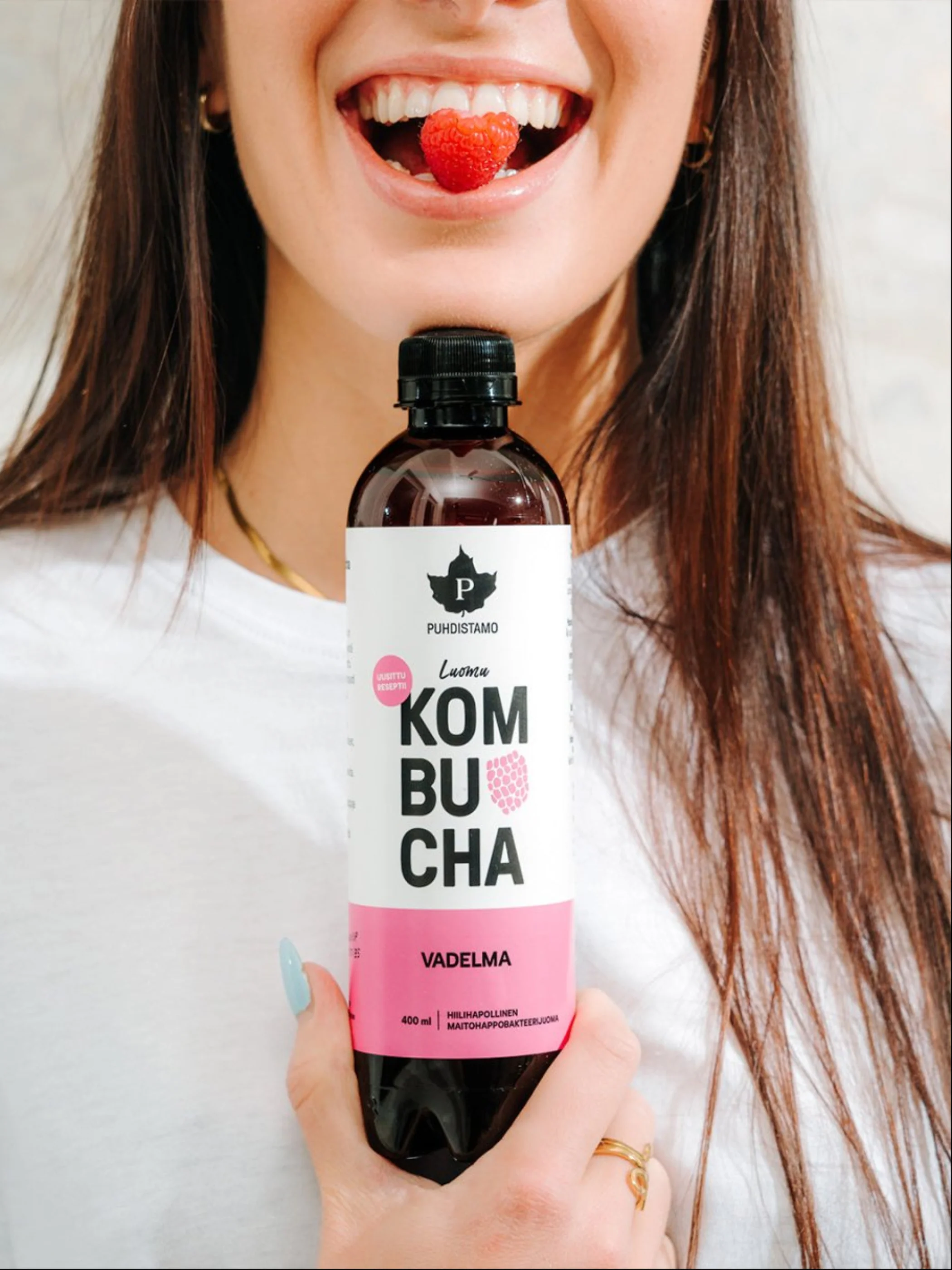 Luomu Kombucha Vadelma - 400 ml 12-pack - Image 3